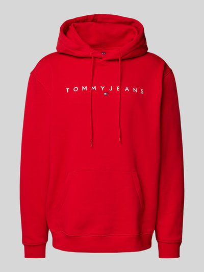 Tommy Jeans Regular Fit Hoodie mit Label-Stitching Rot 1