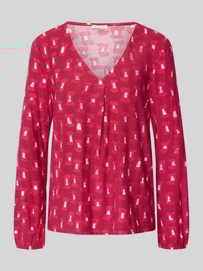 Tom Tailor Bluzka z długim rękawem o luźnym kroju z mieszanki wiskozy Czerwony 2