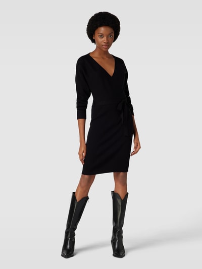VERO MODA Knielange gebreide jurk van viscosemix, model 'Holly' Zwart - 1