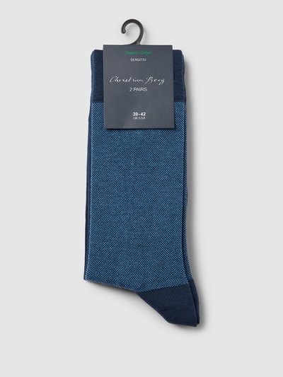 Christian Berg Men Socken mit Label-Detail im 2er-Pack Dunkelblau 3