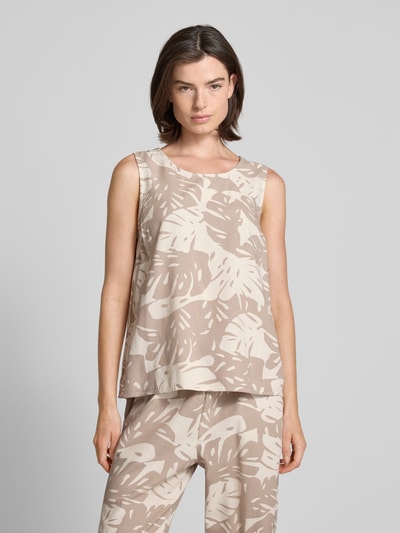 FREE/QUENT Blousetop met ronde hals, model 'LAVISCO' Taupe - 4