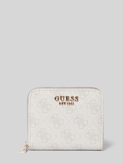 Guess Portemonnaie mit Label-Applikation Modell 'LAUREL' Ecru 1