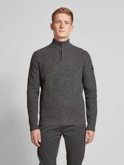 ECOALF Strickpullover mit Stehkragen Modell 'DRAGOALF' Mittelgrau 4