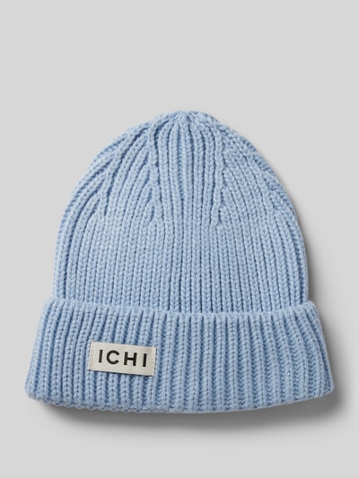 ICHI Beanie met labelpatch, model 'EMMA' Blauw - 1