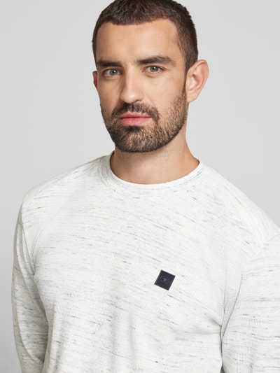 Tom Tailor Regular Fit Sweatshirt aus Baumwoll-Mix in Melange Offwhite 3