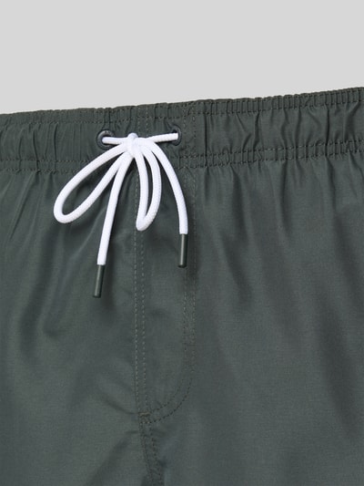 Shiwi Regular fit zwembroek met labelpatch, model 'Mike' Olijfgroen - 2