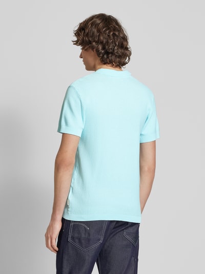 Blend Regular Fit Poloshirt mit gerippten Abschlüssen Modell 'AIDEN' Hellblau 5
