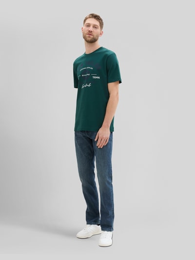 Tom Tailor męski t-shirt o kroju regular fit z czystej bawełny Ciemnozielony 1