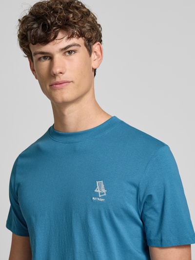 Blend T-shirt z wyhaftowanym detalem model ‘JEPPE’ Szaroniebieski 3