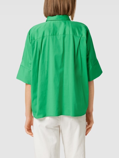 Milano Italy Blouse met blinde knoopsluiting Groen - 5