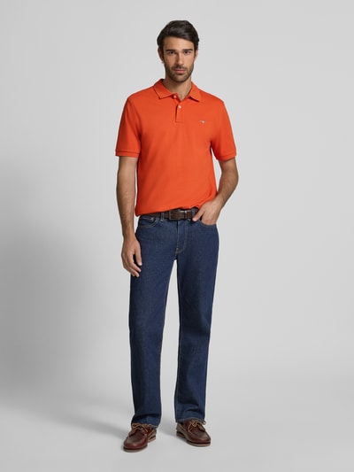 Gant Poloshirt met labelstitching Oranje - 1