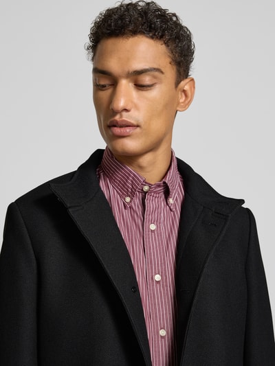 Christian Berg Men Regular fit lange jas met opstaande kraag Zwart - 3