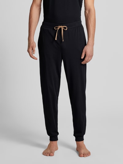 BOSS Relaxed Fit Sweatpants mit Label-Stitching Modell 'Mix&Match' Black 4