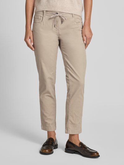 Tom Tailor Korte corduroy broek van katoenmix Taupe - 4