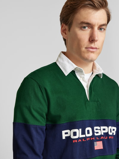 Polo Sport Classic Fit Poloshirt mit Label-Print Gruen 3