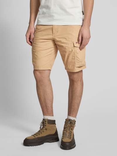 Napapijri Loose Fit Cargoshorts mit Logo-Stitching Modell 'NOTO 2.0' Beige 4