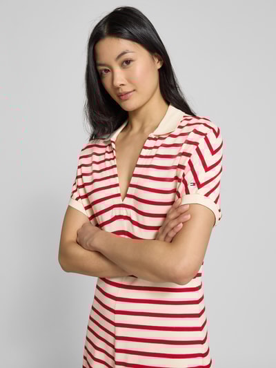 Tommy Hilfiger Getailleerde mini-jurk in polostijl van lyocellmix Rood - 3
