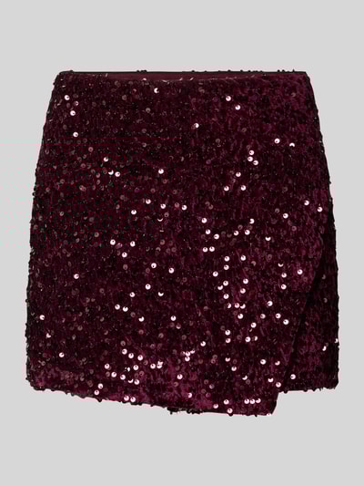 Only Regular fit skort met pailletten, model 'ANIKA' Bordeaux - 1