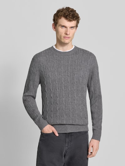 BOSS Regular Fit Strickpullover aus Schurwoll-Kaschmir-Mix Modell 'HETICO' Hellgrau 4