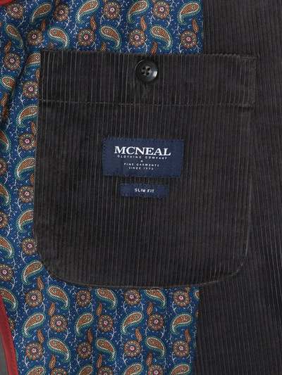 MCNEAL Marynarka na 2 guziki o kroju slim fit ze sztruksu model ‘Max’ Ciemnoszary 6