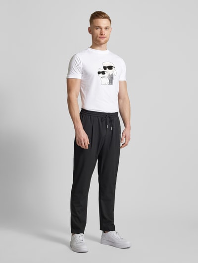 Karl Lagerfeld T-Shirt mit Motiv- und Label-Print Weiss 1