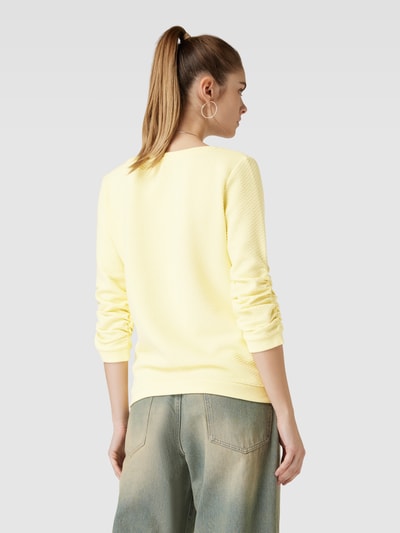 Tom Tailor Denim Sweatshirt met 3/4-mouwen in effen design Lichtgeel - 5