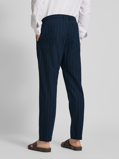 s.Oliver RED LABEL Stoffen broek met streepmotief Marineblauw gemêleerd - 5