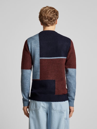 Blend Gebreide pullover met ribboorden Marineblauw - 5