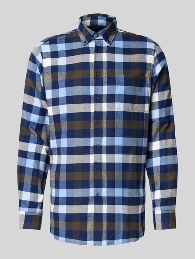 Christian Berg Men Regular fit vrijetijdsoverhemd van biologische katoenmix Marineblauw - 2