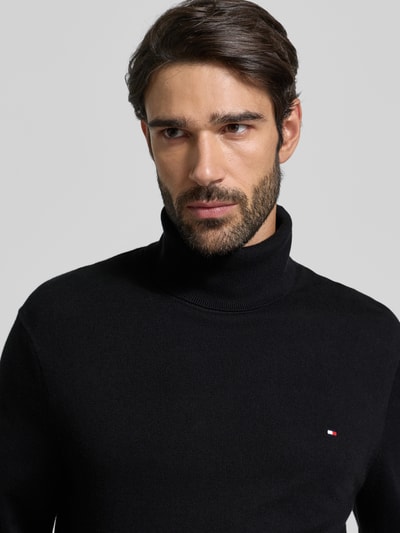Tommy Hilfiger Regular fit coltrui van een mix van katoen en kasjmier Zwart - 3