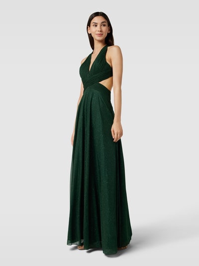 Luxuar Abendkleid mit Cut out Smaragd 1