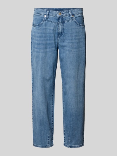 Produktfoto, Barrel Fit Jeans mit Eingrifftaschen Modell 'BOBBIE' von MAC aus Baumwoll-Mix mit Stretch-Anteil im mittleren Blauton