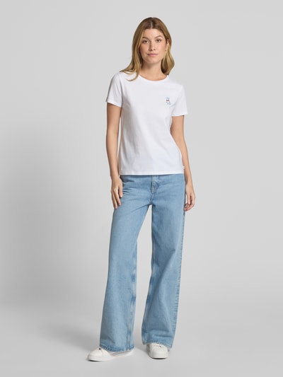 Tom Tailor Denim Regular Fit T-Shirt aus reiner Baumwolle Weiss 1