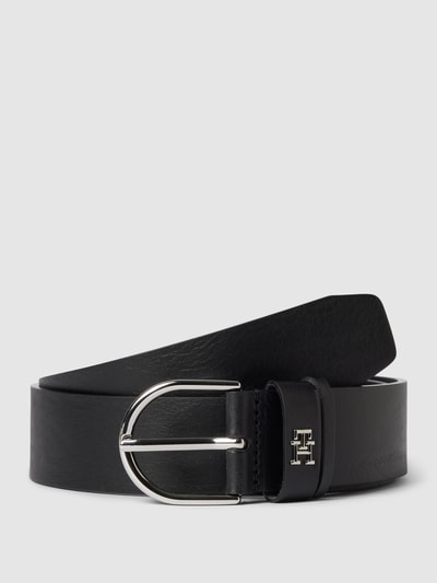 Tommy Hilfiger Riem van runderleer met labelapplicatie, model 'TIMELESS' Zwart - 1