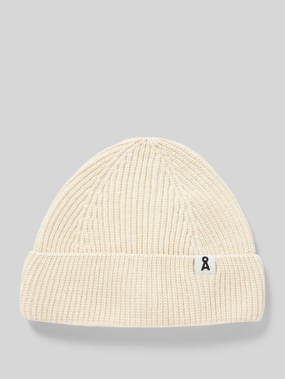 Armedangels Czapka beanie z detalem z logo model ‘NILDAAO’ Złamany biały 1