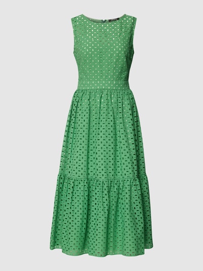 Swing Midikleid mit Allover-Lochstickerei Grün 2