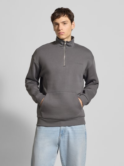 REVIEW Sweatshirt mit Label-Print Dunkelgrau 4