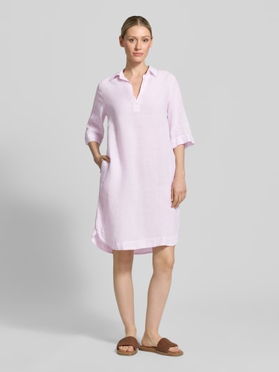 0039 Italy Knielanges Leinenkleid Modell 'DERRY' Hellrosa 1