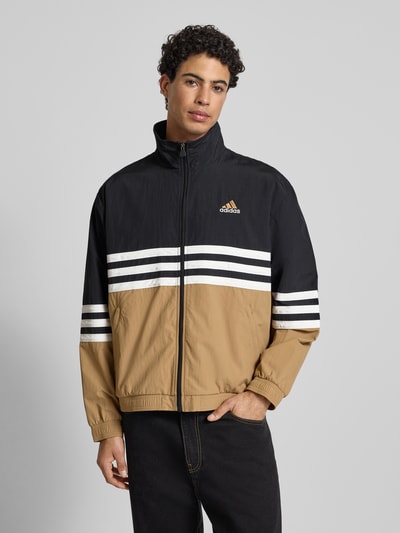 adidas Originals Regular Fit Sweatjacke mit Logo-Stitching Modell 'Arch' Mittelbraun 4