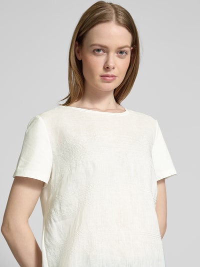 Weekend Max Mara T-shirt z obszyciem koronką model ‘BONDENO’ Biały 3