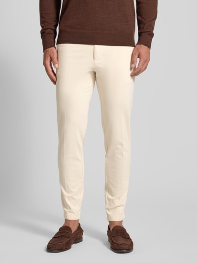 BOSS Slim Fit Hose aus elastischem Baumwoll-Mix Modell 'KAITON1' Offwhite 4