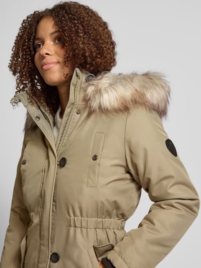 Only Getailleerde parka met imitatiebont, model 'IRIS' Kaki - 3