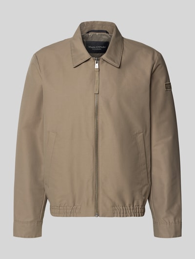 Productfoto, Regular Fit Blouson mit elastischem Bund van Marc O'Polo in effen beige, lange mouwen, opstaande kraag, rits, label patch, elastische zoom, zijzakken, binnenzak, regular fit.