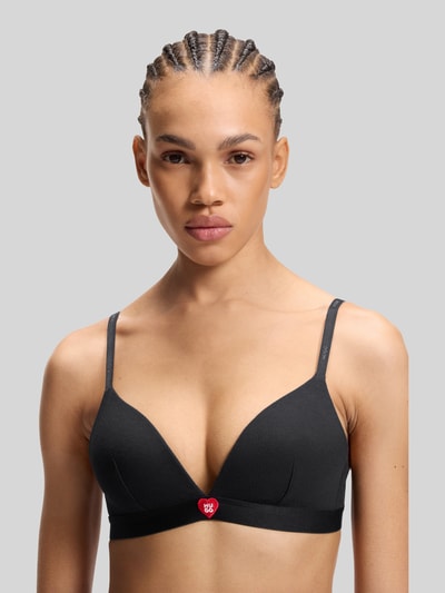 HUGO Bralette mit Logo-Detail Modell 'HUGO HEART TRIANGLE' Black 2