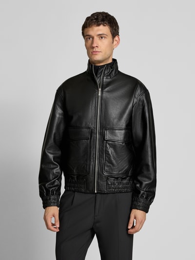 SELECTED HOMME Regular Fit Lederjacke aus echtem Lammleder Modell 'JOSEF' Black 4