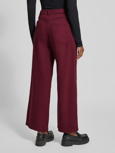 Jake*s Casual Wide Leg Hose mit Eingrifftaschen Aubergine 5