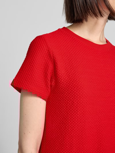 monari T-shirt met structuurmotief Lichtrood - 3