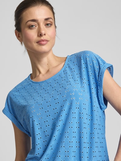 ZABAIONE T-shirt met broderie anglaise Oceaanblauw - 3