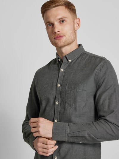 Colours & Sons Koszula casualowa o kroju regular fit z kołnierzykiem typu button down Antracytowy 3