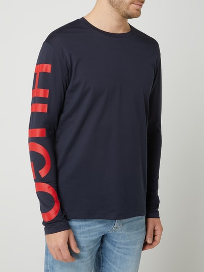 HUGO Longsleeve mit Logo Modell 'Demeos' Blau 4